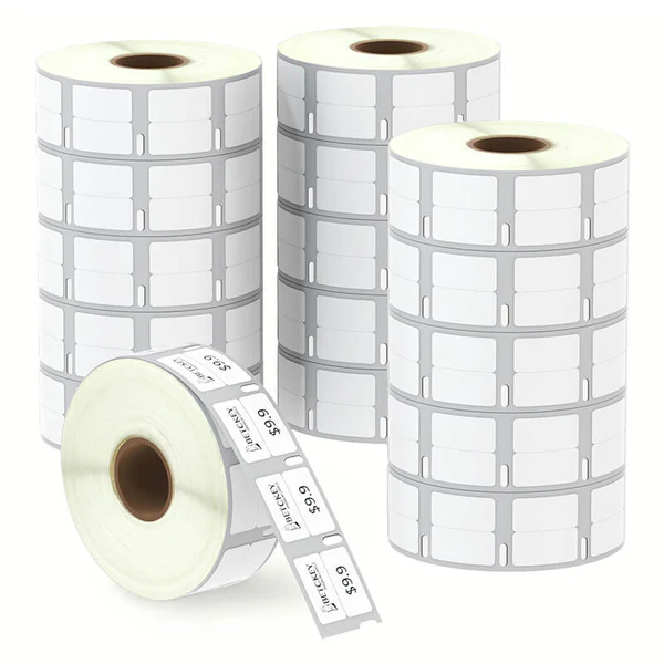 Étiquettes polyvalentes extra-petites « 2-Up » compatibles avec Dymo 30333, 1/2 x 1