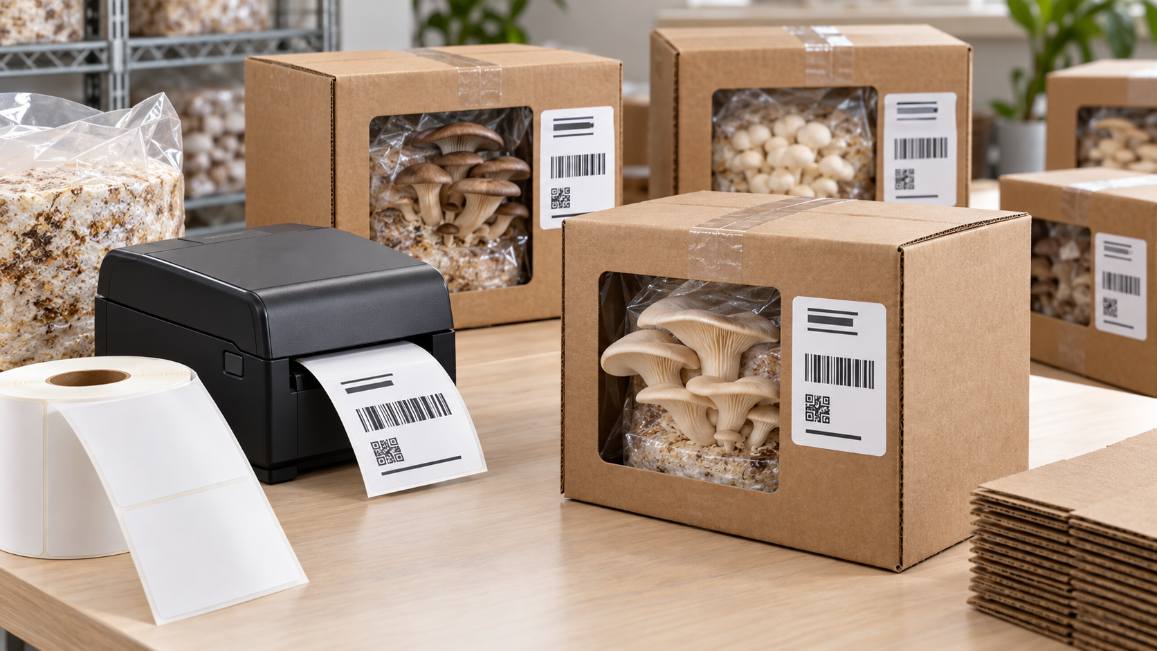 How Do You Label Mushroom Grow Kit Cartons With Direct Thermal Labels?